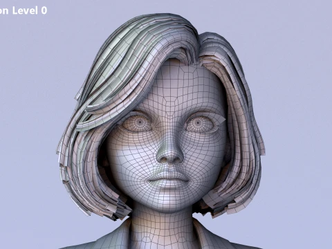 Angelica Cartoon Girl 3D Model