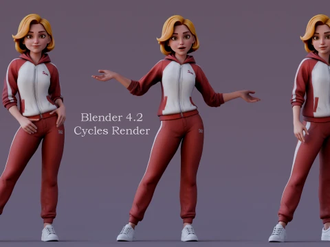 Daria Cartoon Girl 3D Model