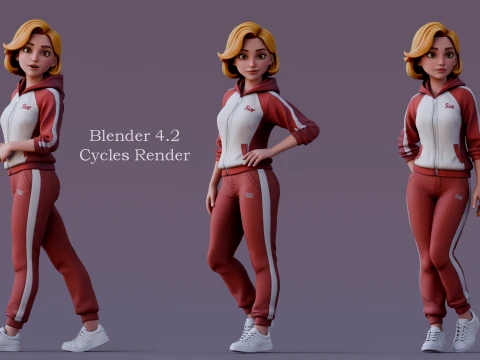 Daria Cartoon Girl 3D Model