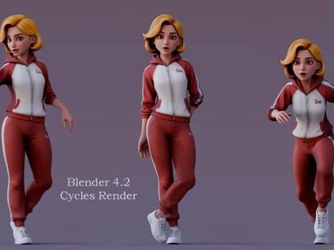 Daria Cartoon Girl 3D Model