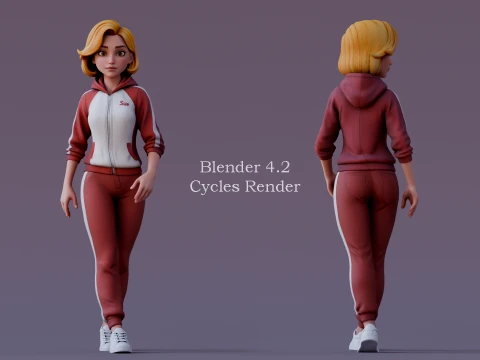 Daria Cartoon Girl 3D Model