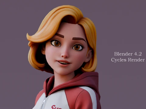 Daria Cartoon Girl 3D Model