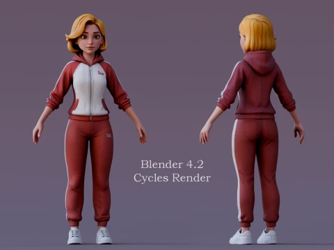 Daria Cartoon Girl 3D Model