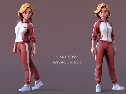 Daria Cartoon Girl 3D Model
