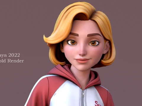 Daria Cartoon Girl 3D Model