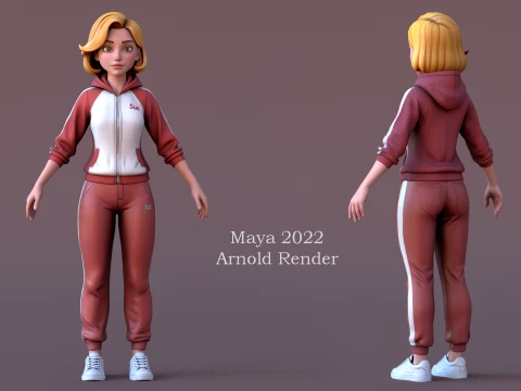 Daria Cartoon Girl 3D Model