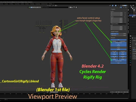 Daria Cartoon Girl 3D Model