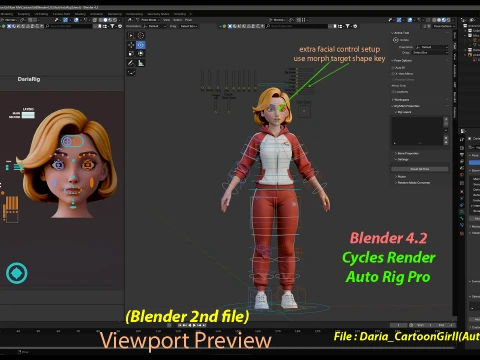 Daria Cartoon Girl 3D Model