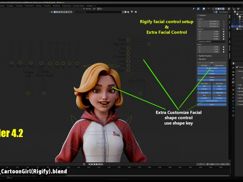 Daria Cartoon Girl 3D Model