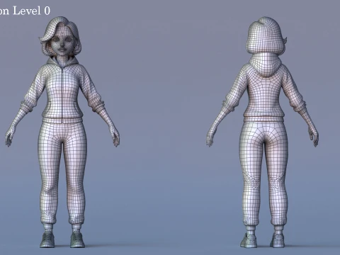 Daria Cartoon Girl 3D Model