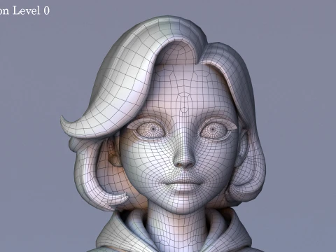 Daria Cartoon Girl 3D Model