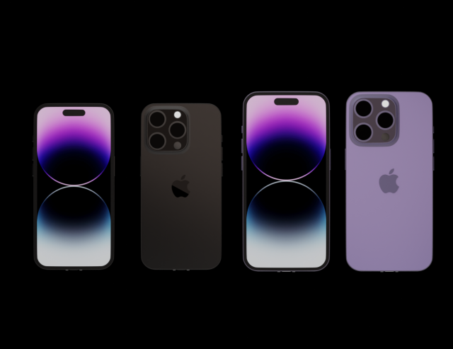 High quality rendered IPhone 14 Pro and IPhone 14 Pro max 3D Modell .c4d .max .obj .3ds .fbx .stl .blend