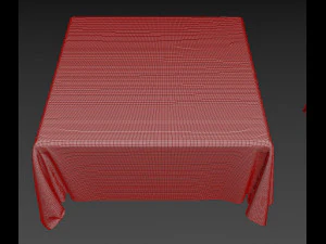 6 Models with pleated tablecloth 3D Model