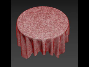 6 Models with pleated tablecloth 3D Model