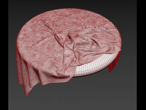6 Models with pleated tablecloth 3D Model