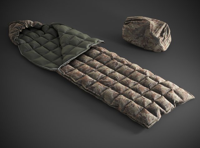 Sleeping bag 3D 모델 .c4d .max .obj .3ds .fbx .stl .blend