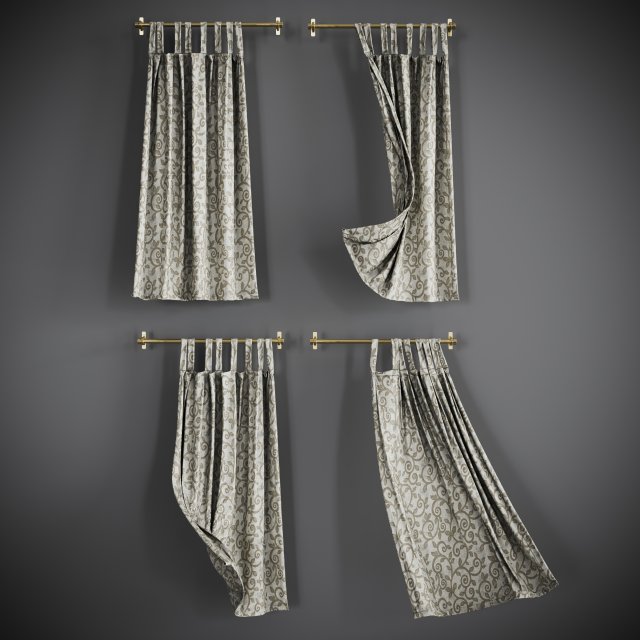 Curtains Modello 3D .c4d .max .obj .3ds .fbx .stl .blend 