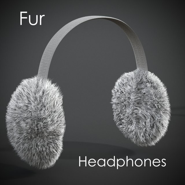 Fur headphones 3D मॉडल .c4d .max .obj .3ds .fbx .stl .blend 
