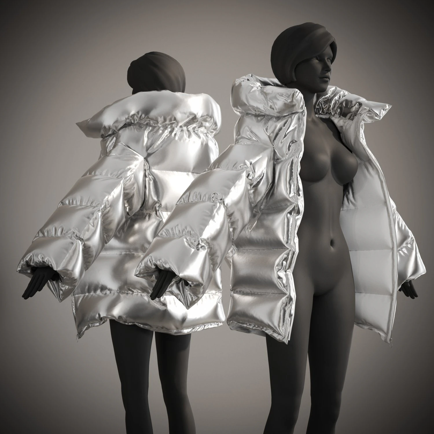 Puffer Jacket 3D Model .c4d .max .obj .3ds .fbx .stl .blend 