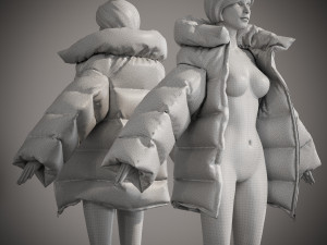 Puffer Jacket Modelo 3D