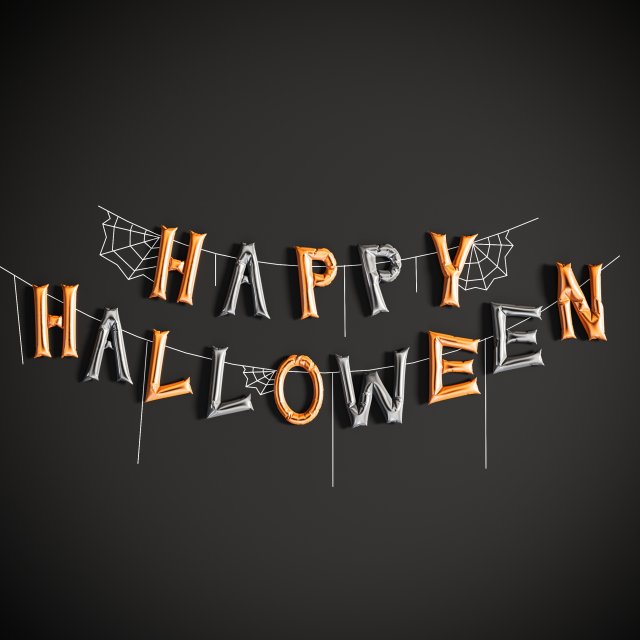 Halloween balloon letter 3D Model .c4d .max .obj .3ds .fbx .stl .blend 