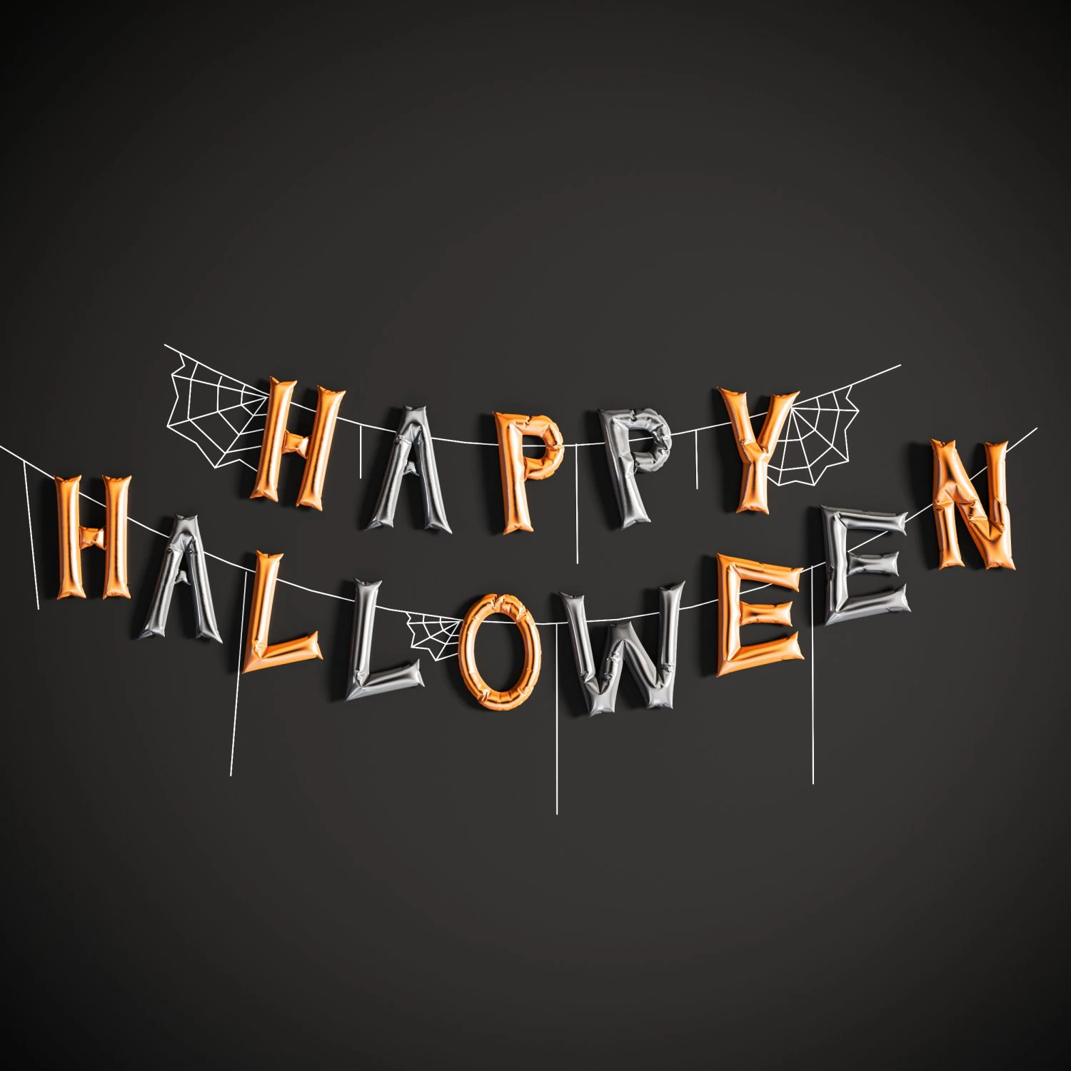 Halloween balloon letter 3D Model .c4d .max .obj .3ds .fbx .stl .blend 