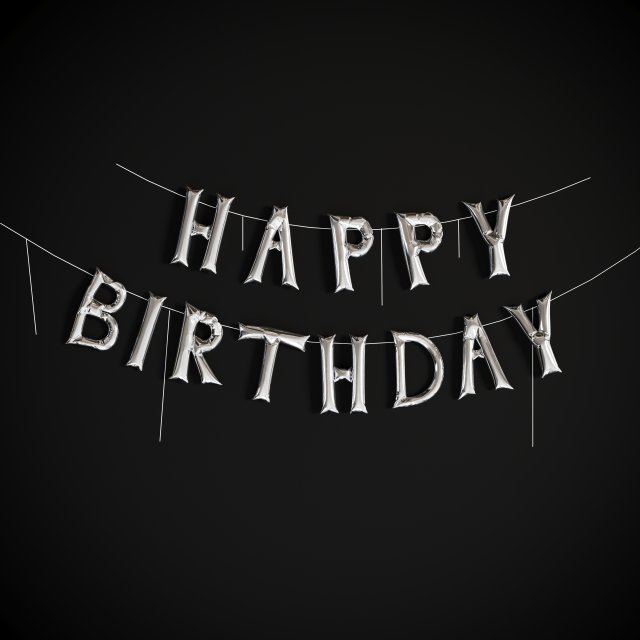 Balloons Happy Birthday 3Dモデル .c4d .max .obj .3ds .fbx .stl .blend 
