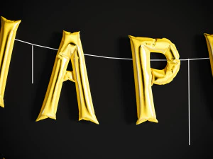 Balloons Happy New Year 3D Model
