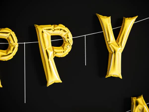 Balloons Happy New Year 3D Model