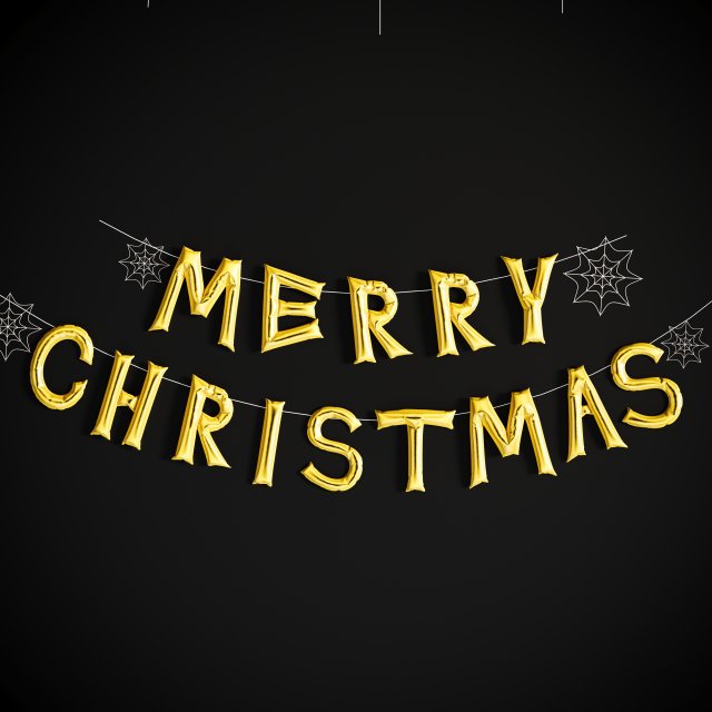 Balloons Merry Christmas Modello 3D .c4d .max .obj .3ds .fbx .stl .blend 