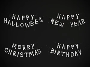 Balloons with festive inscriptions 3D Model