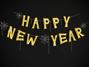 Balloons with festive inscriptions 3D Model