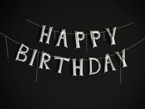 Balloons with festive inscriptions 3D Model