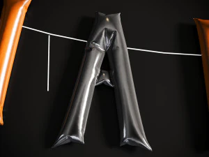 Balloons with festive inscriptions 3D Model