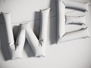 Balloons with festive inscriptions Model 3D