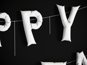 Balloons with festive inscriptions Model 3D