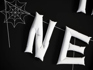 Balloons with festive inscriptions 3D Model