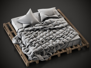 Bed with pallets Modèle 3D