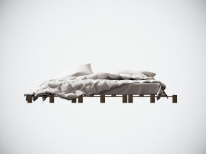 Bed with pallets 3D मॉडल