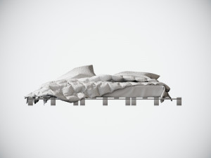 Bed with pallets 3D मॉडल