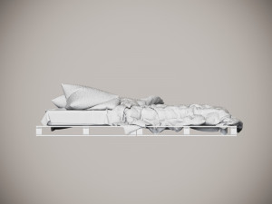 Bed with pallets 3D मॉडल