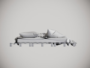 Bed with pallets 3D मॉडल