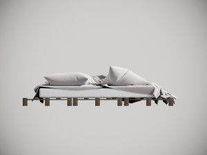 Bed with pallets 3D मॉडल