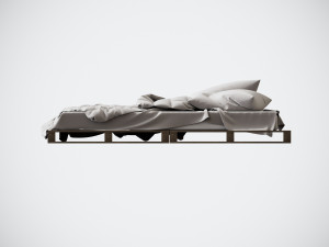 Bed with pallets 3D मॉडल
