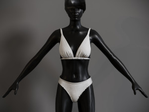 Underwear mannequin in gold bikini 3D Model