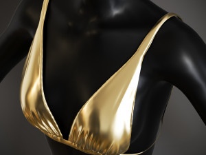 Underwear mannequin in gold bikini 3D Model