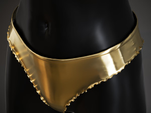 Underwear mannequin in gold bikini 3D Model