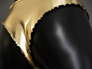 Underwear mannequin in gold bikini 3D Model