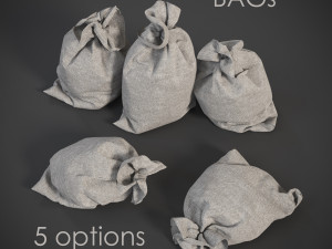 Sack Low poly bag Model 3D