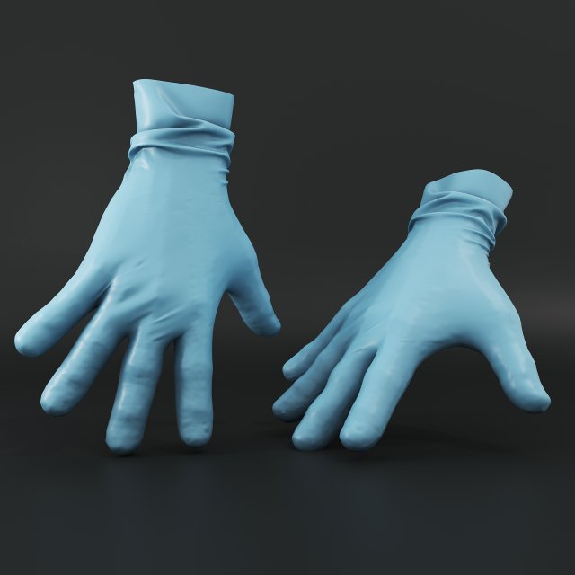Medical gloves 3D Модель .c4d .max .obj .3ds .fbx .stl .blend
